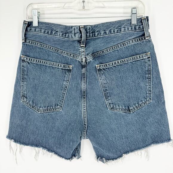 AGOLDE *Altered* 90's Pinch Waist High Rise Straight Cut Off Shorts Navigate 28 - Picture 12 of 16